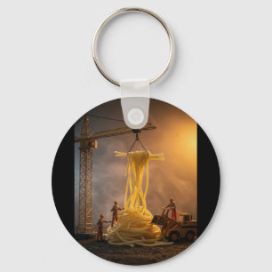Construction Spaghetti Sticker Keychain