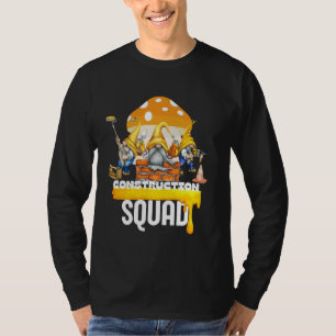 Construction Squad watercolor Gnome Birthday Mushr T-Shirt