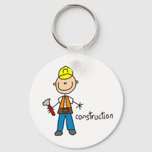 Construction Stick Figure Keychain
