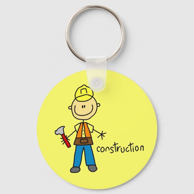 Construction Stick Figure Keychain (Front)
