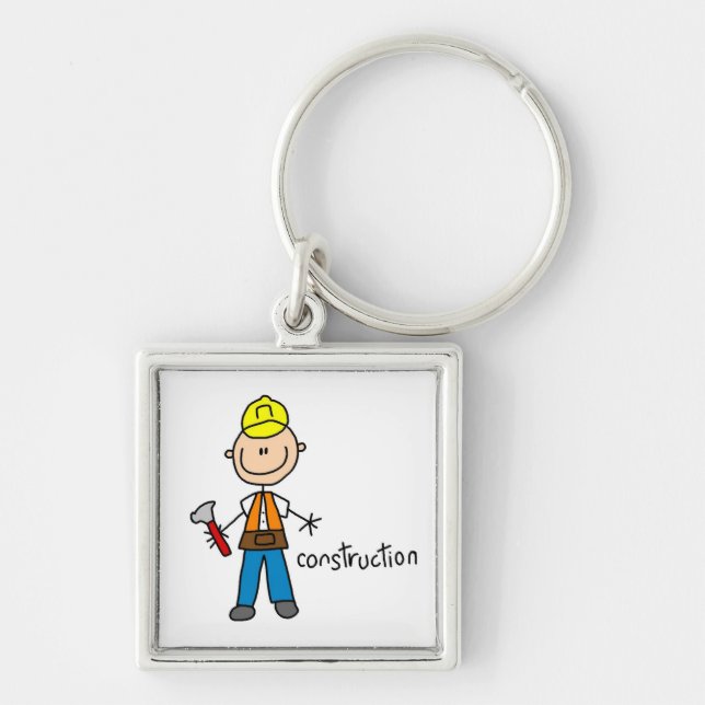 Construction Stick Figure Keychain (Front)