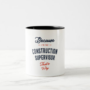 Construction Supervisor Job Occupation Two-Tone Co Coffee Mug
