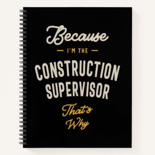 Construction Supervisor Job Title Profession Noteb Notebook