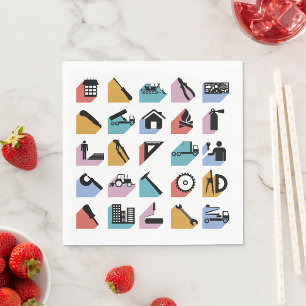 Construction Symbols Napkin