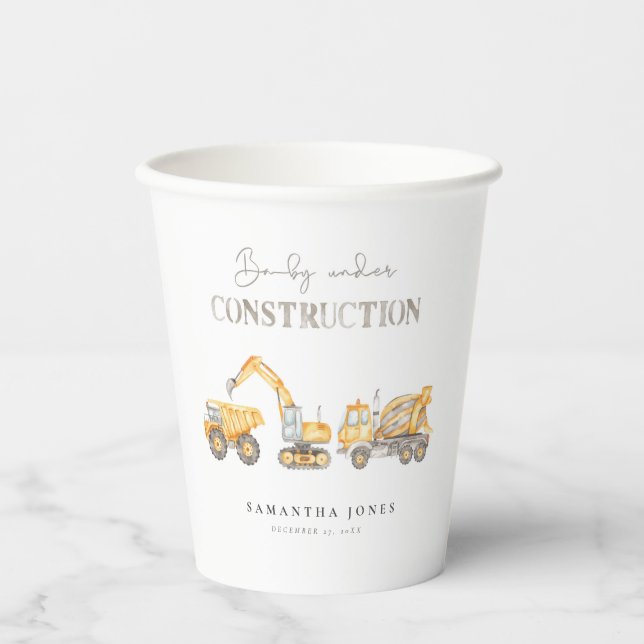Construction Theme Baby Shower  Paper Cups (Front)