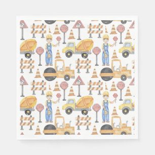 Construction Theme Birthday Party Napkin