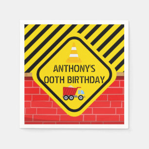Construction Themed Birthday Party personalized Napkin