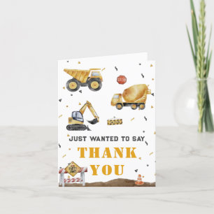 Construction-themed Boy's Birthday Thank You Card
