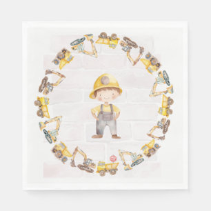 Construction Themed Children's Birthday Napkin