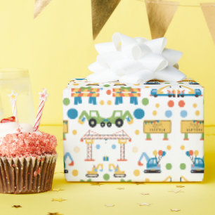 Construction Themed Gift Wrapping Paper