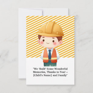 "Construction-Themed Thank You Card – Appreciate 