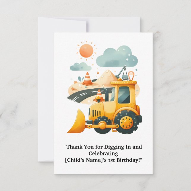 "Construction-Themed Thank You Card – Appreciate  (Front)