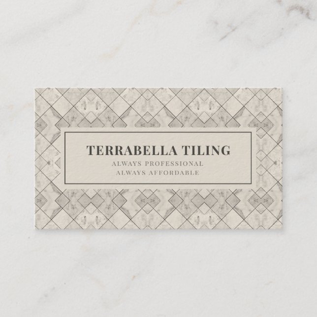 Construction Tile Installer  Business Card (Front)