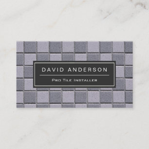 Construction Tile Installer Stylish Easy Customize Business Card