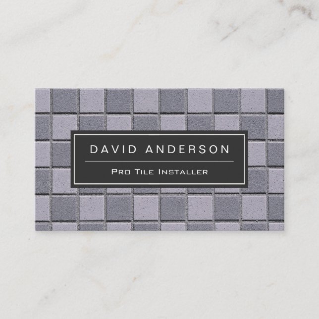 Construction Tile Installer Stylish Easy Customize Business Card (Front)