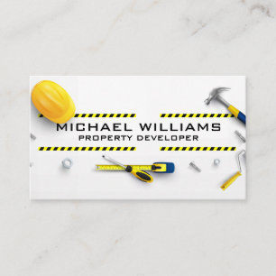 Construction Tools and Equipment   Caution Tape Business Card