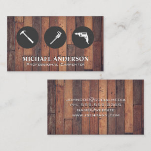 Construction Tools Hardwood Floors Business Card