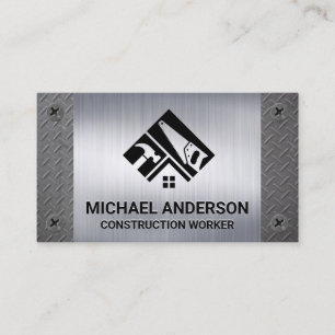 Construction Tools Home Logo   Metal   Screws Business Card