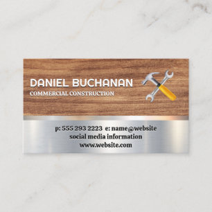 Construction   Tools   Metal   Wood Business Card