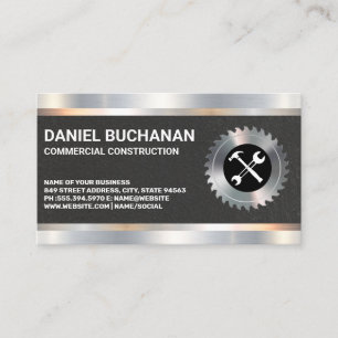 Construction Tools Metallic Trim Business Card
