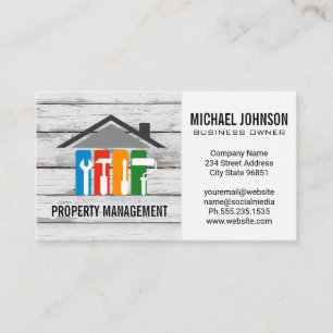 Construction Tools Property Management Repair Business Card