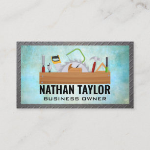 Construction Tools Steel Border Business Card
