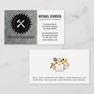 Construction Tools   Steel Plate Pattern Business Card
