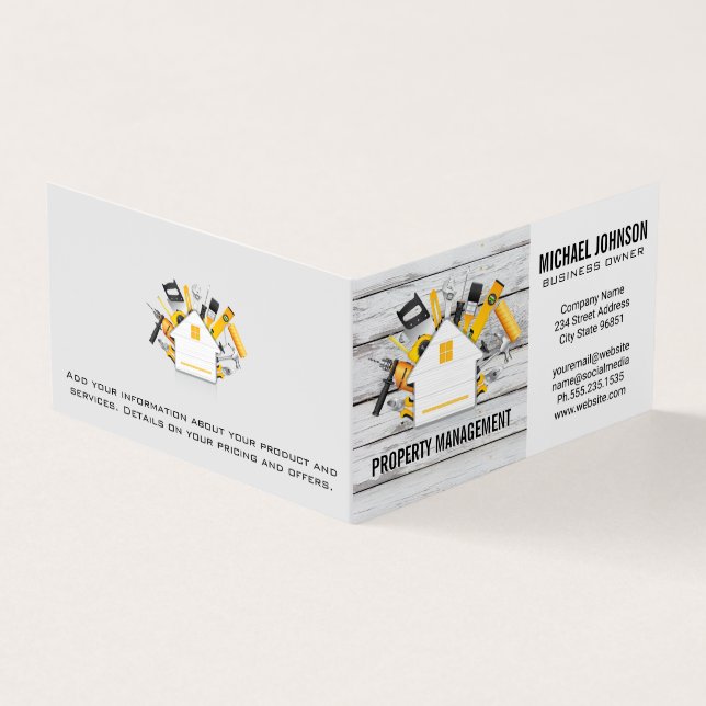 Construction Tools Supplies Business Card (Outside)