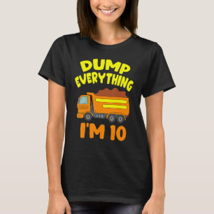 Construction Truck 10th Birthday Boy 10 Year Old B T-Shirt