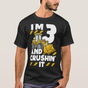 Construction Truck 3 Birthday 3rd Years Old Digger T-Shirt