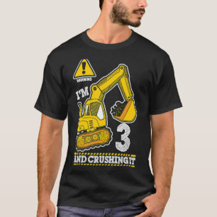 Construction Truck 3rd Birthday 3 Years Old Digger T-Shirt