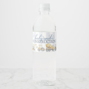 Construction Truck Baby Shower Birthday Water Bott Water Bottle Label