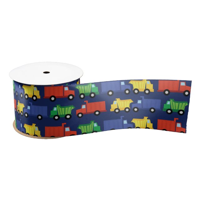 Construction Truck Baby Shower Satin Ribbon (Spool)