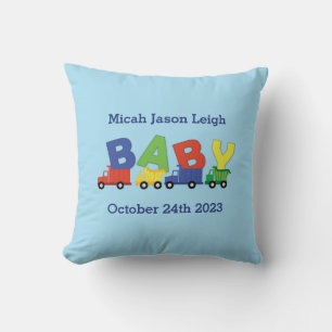 Construction Truck Baby Shower Throw Pillow