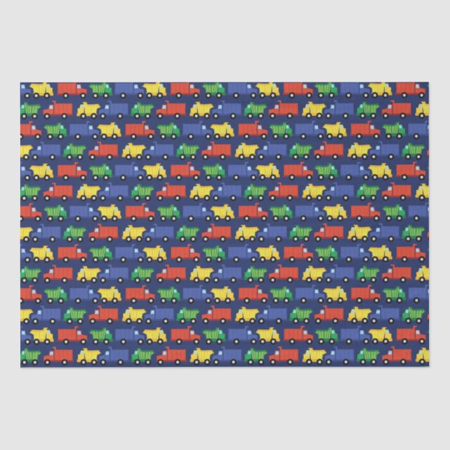 Construction Truck Baby Shower Tissue Paper (Front)