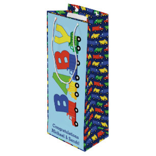 Construction Truck Baby Shower Wine Gift Bag