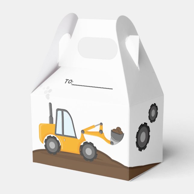 Construction Truck Birthday  Favor Box (Front Side)