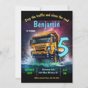 Construction Truck Birthday Invitation