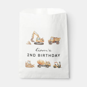 Construction Truck Birthday Modern Minimal Favour Bag