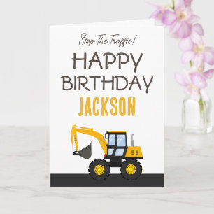 Construction Truck Birthday Personalized Décor Card