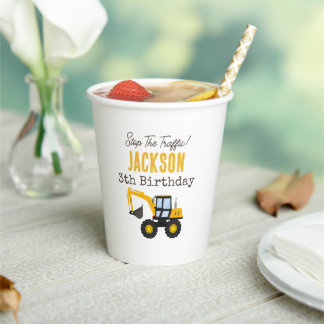 Construction Truck Birthday | Personalized Décor Paper Cups