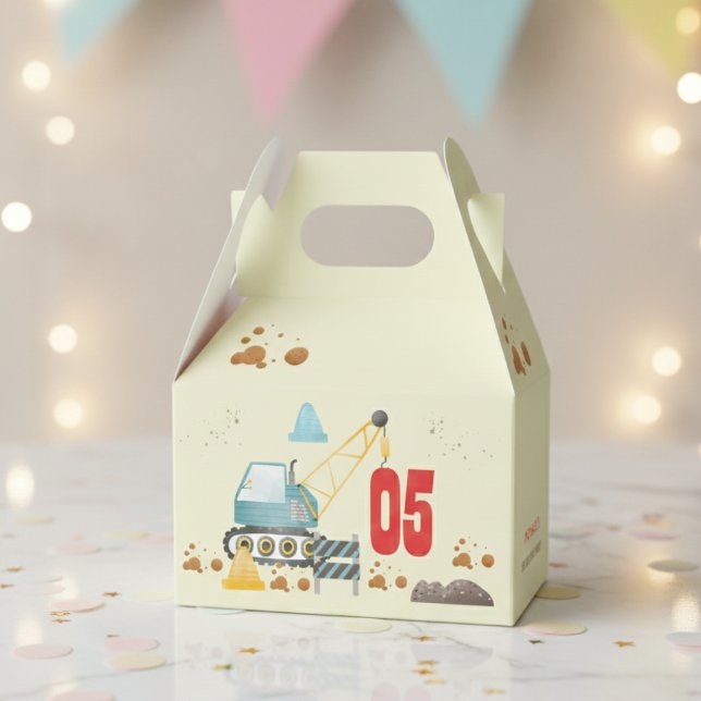 Construction truck boy birthday favor box (Creator Uploaded)