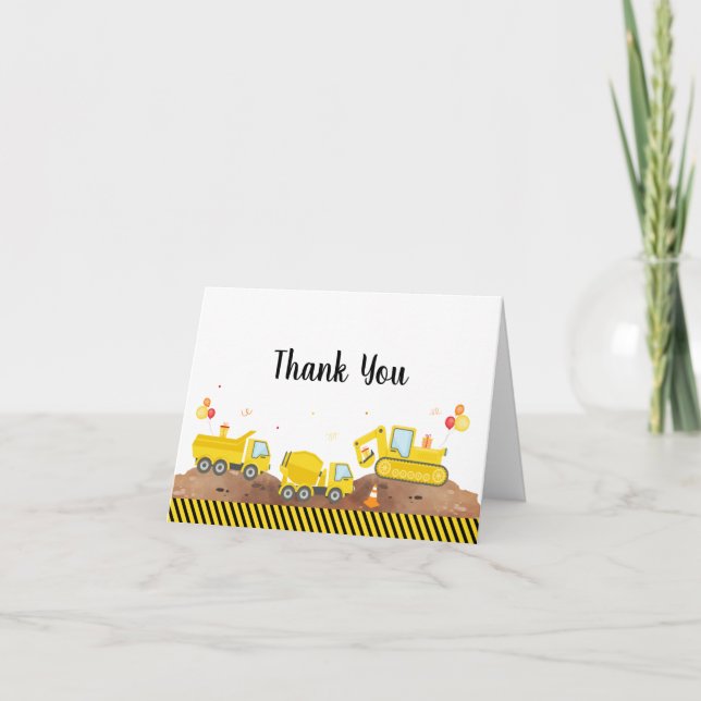 Construction Truck Dump Truck Digger Thank You (Front)
