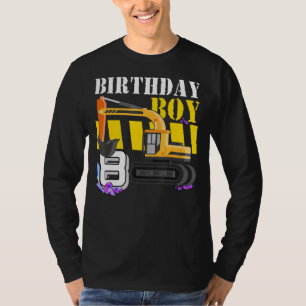 Construction Truck Excavator 8th Birthday Boy 8 Ye T-Shirt