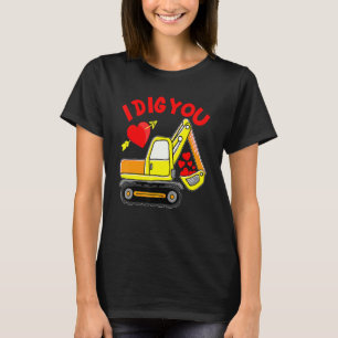 Construction Truck I Dig You Valentines Day Toddle T-Shirt