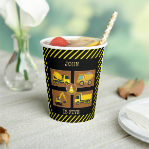 Construction Truck Kids Birthday Party Decorations Paper Cups
