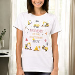 Construction Truck Theme Boy Birthday Party Mommy T-Shirt<br><div class="desc">Celebrate your little builder’s big day with this stylish Construction Truck Theme Mommy T-Shirt. Featuring vibrant illustrations of construction vehicles and tools,  this comfortable shirt is perfect for moms to wear at a construction-themed birthday party. A fun and practical way to join in the celebration!</div>