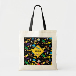 Construction Trucks Astronaut Dinosaurs in Space Tote Bag