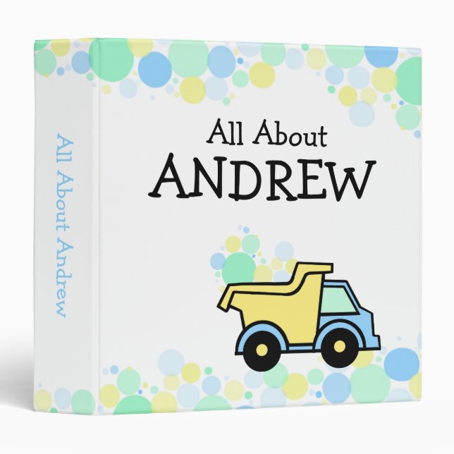 Construction Trucks Baby Binder (Front/Spine)