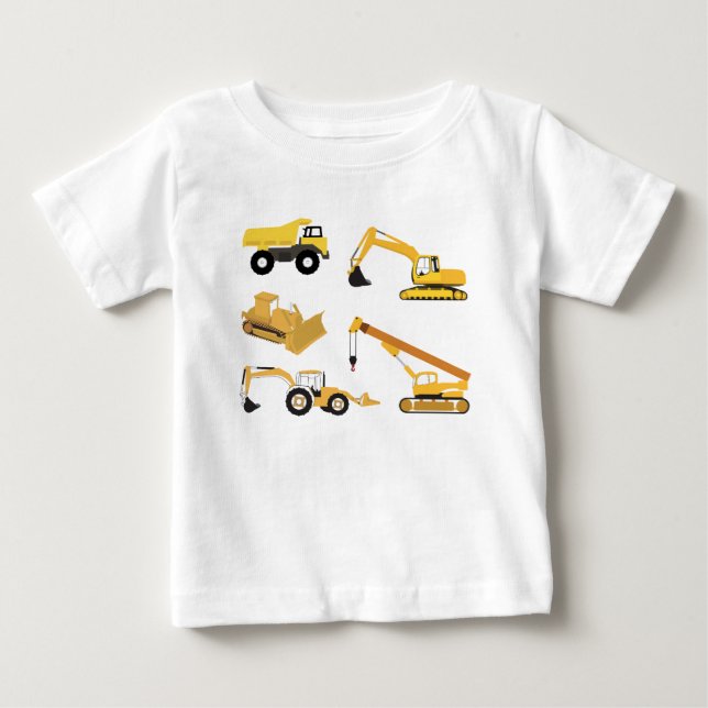 Construction Trucks Baby T-Shirt (Front)